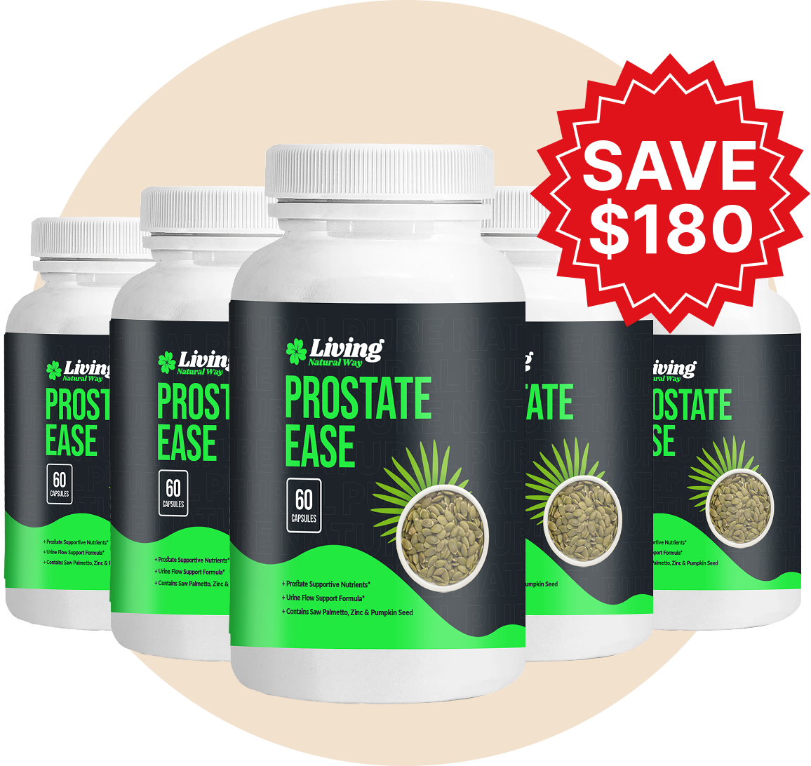 Prostate Ease – 6 Bottles (200-Day Money-Back Guarantee)