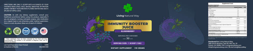 Immunity Booster Juice IR Label